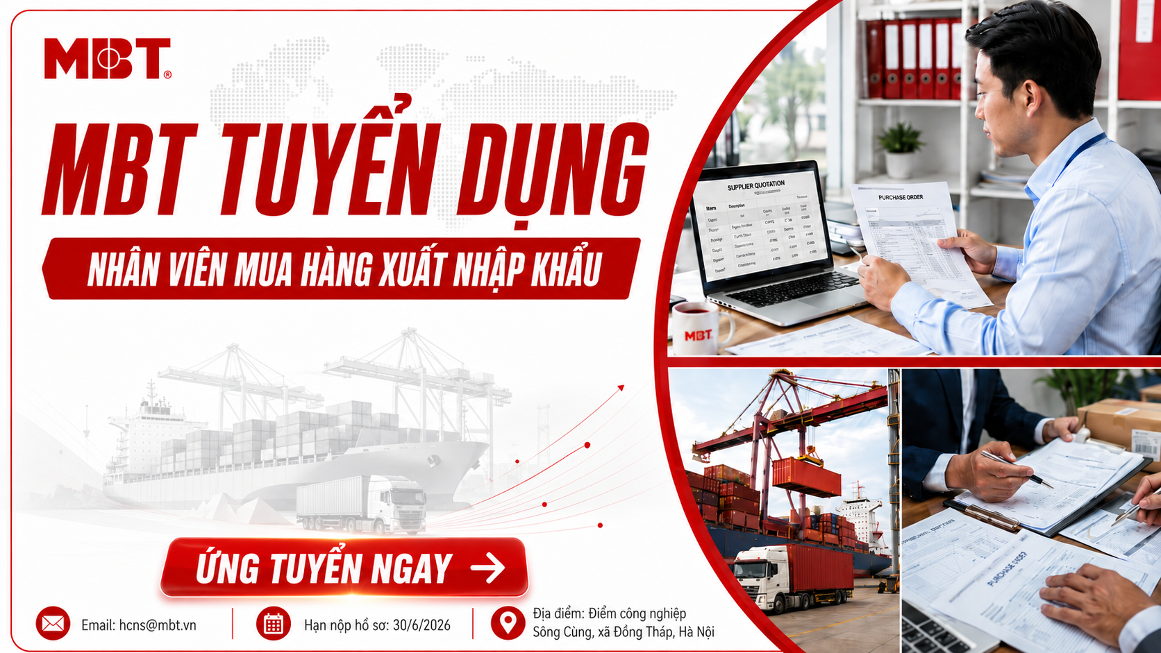TUYỂN DỤNG NHÂN VIÊN MUA HÀNG XUẤT NHẬP KHẨU